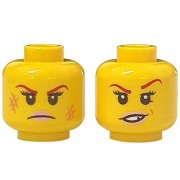 Lego New Yellow Minifigure Head White Gray Eyebrows Goatee Eyelashes Sensei Wu